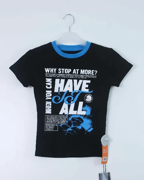 Áo phông croptop nữ Teen 778-2 đen H27.2026.2